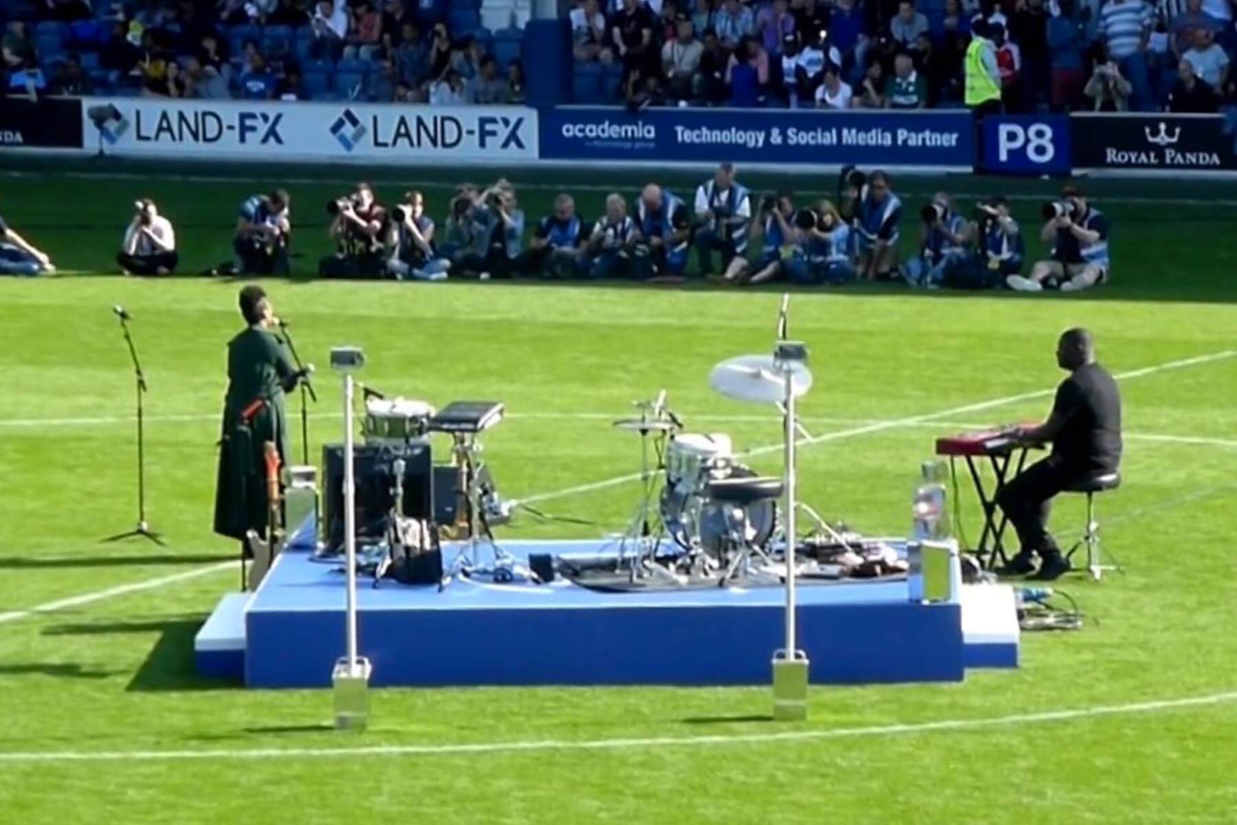 Bespoke Performance Stage Hire for Game4Grenfell at Loftus Road