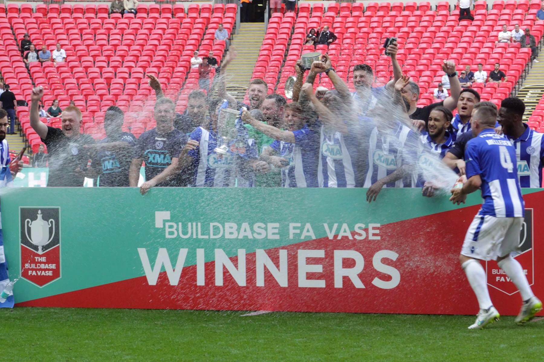 Standard Winners Podium Board Hire for FA Vase Winners Wembley 2019